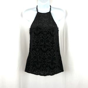 Francesca’s patterned velvet sheer tank top XS
